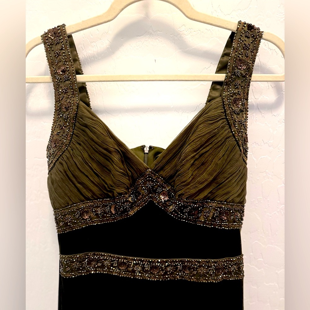 Olive green gem dress